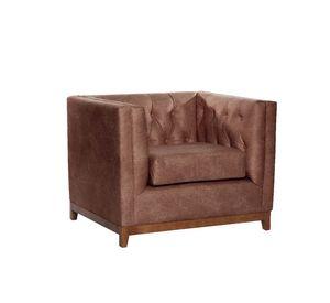 Sofa Roma 1 Cuerpo Capitoné Cuero Colorado Caramelo