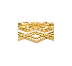 Espejo Decorativo Dorado Diseño Rombo 87x35cm