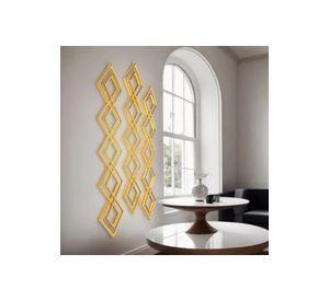 Espejo Decorativo Dorado Diseño Rombo 87x35cm