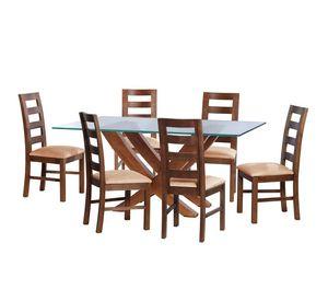 Juego De Comedor Alicante 6 Sillas Granada Cuero Kentucky &nbsp;Beige