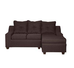 Seccional Viena 3 cuerpos  Derecho Tela Chocolate 195 x 155x90