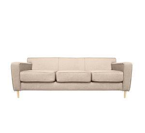 Sofá Lilen Chenille Tipo Lino Beige  2 Cuerpos