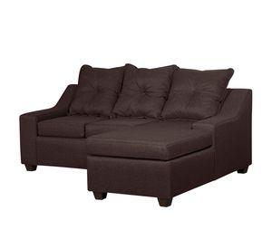 Seccional Viena 3 cuerpos  Derecho Tela Chocolate 195 x 155x90