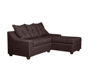 Seccional Viena 3 cuerpos  Derecho Tela Chocolate 195 x 155x90
