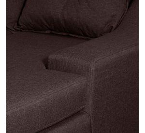 Seccional Viena 3 cuerpos  Derecho Tela Chocolate 195 x 155x90