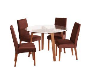 Juego De Comedor Valencia S/Cadiz Tela Chocolate