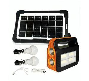 Kit Solar De Emergencia Camping Usb + 2 Ampolletas