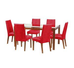 Juego De Comedor Barcelona 1600X1000 S/Cadiz Cuero Rojo
