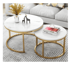 Mesa de Centro Minimalista duo estilo madera brillante y base negro