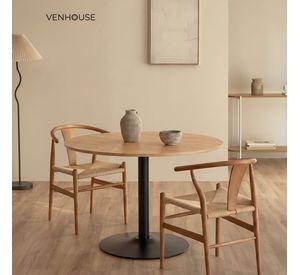 Mesa De Comedor Redonda Nordika Venhoouse Natural 100cm