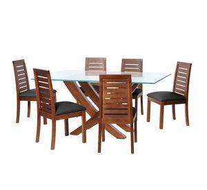 Juego De Comedor Alicante 6 Sillas Tenerife Pu Negro