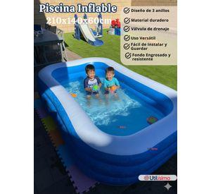 Piscina Inflable Rectangular de 210x140x60 CM Color Azul