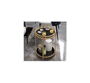 Mesa de Centro Auxiliar de Metal Moderna 2 Niveles 45x45x54