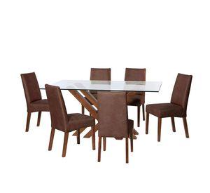 Juego De Comedor Merida 6 Sillas Cadiz Cuero Kentucky Cafe Moro