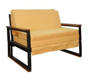 Futon Metalico Folk - 1.5 Plazas 3 Posiciones - Mostaza