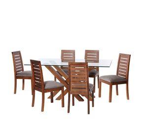 Juego De Comedor Merida 6 Sillas Tenerife Tela Velvet Gris