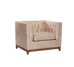 Sofa Roma 1 Cuerpo Capitoné Cuero Colorado Beige
