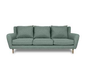 Sofá Lenora Felpa Verde 3 Cuerpos