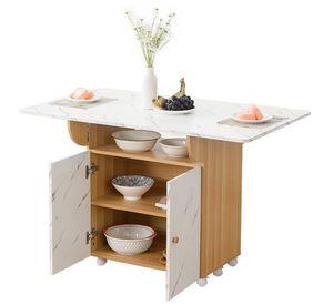 Mesa comedor Isla Multiuso Blanco/Bambú