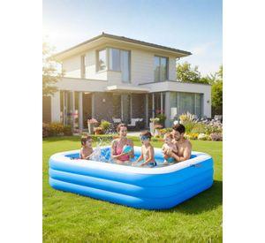 Piscina Inflable Rectangular 210x140x60 CM Color Azul