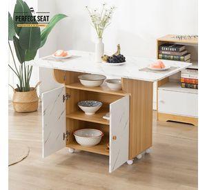 Mesa comedor Isla Multiuso Blanco/Bambú