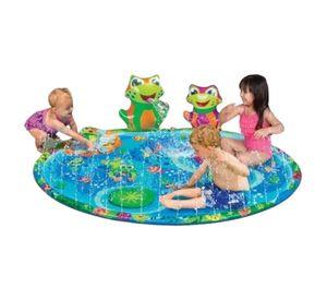 Alfombra Lanza Aguas Niños Piscina Fuente Rana 147 Cm
