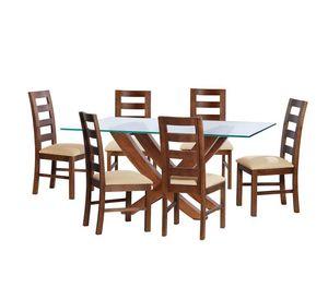 Juego De Comedor Alicante 6 Sillas Granada Lino Natural