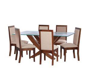 Juego De Comedor Alicante 6 Sillas Girona Lino Natural