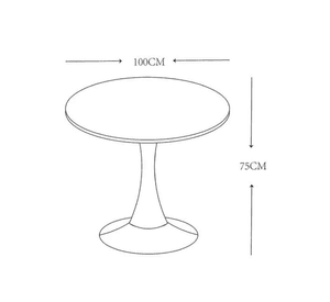 Mesa Comedor Redonda Tulip 80 cm con Base Pedestal de Acero
