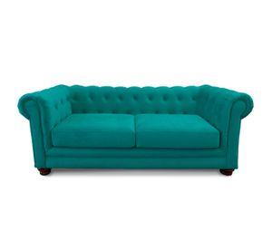SOFA FLORENCIA 3C TELA VELVET TURQUESA