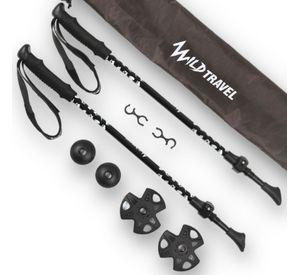 Pack 2 Bastones Trekking Wild Travel Diseñado Para Niños/as Negro
