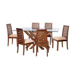 Juego De Comedor Merida 6 Sillas Tenerife Lino Natural