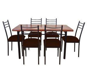 COMEDOR RANCO 6 SILLAS CHOCOLATE
