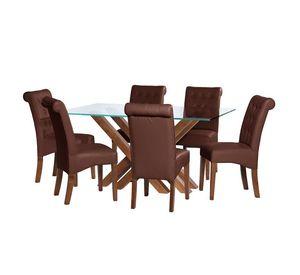 Juego De Comedor Merida 6 Sillas Oviedo Pu Chocolate