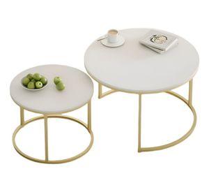 Set 2 Piezas Mesa Centro Auxiliar Moderna Minimalista Jhn