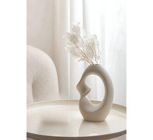 Jarrón Flores Moderno Cerámica Decoración Grande Blanco Jhn