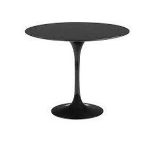 Mesa Comedor Tulip Redonda Eames Negra - Blanco Retro 100cm