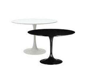 Mesa Comedor Tulip Redonda Eames Negra - Blanco Retro 100cm