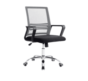 Silla de Oficina Negra y Gris Ergonómica Ajustable Santiago