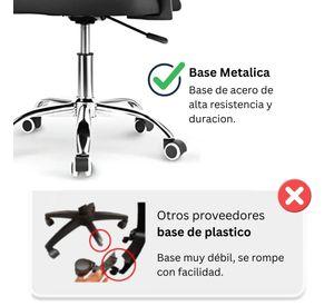 Silla de Oficina Negra y Gris Ergonómica Ajustable Santiago