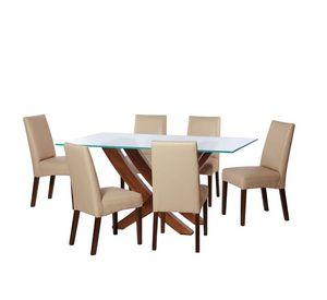 Juego De Comedor Alicante 6 Sillas Cadiz Pu Beige