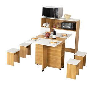 Juego De Comedor + 4 Pisos + Mueble Organizador Ba