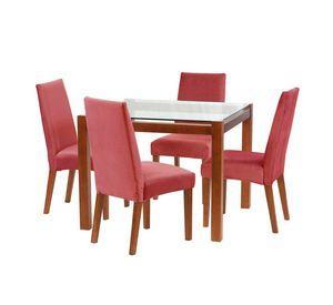 Juego De Comedor Barcelona 1000X1000 S/Cadiz Tela Palo Rosa
