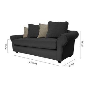 SOFÁ PRAT CHENILLE GRAFITO 3 CUERPOS
