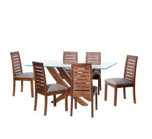 Juego De Comedor Alicante 6 Sillas Tenerife Cuero Kentucky Gris