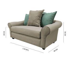 SOFÁ PRAT CHENILLE BEIGE 2 CUERPOS