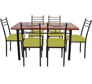 COMEDOR RANCO 6 SILLAS VERDE
