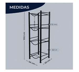 Estante Organizador Rack 4 Botellones Bidones Agua
