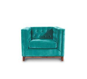 Sofá Roma 1 Cuerpo Capitoné Tela Velvet Turquesa