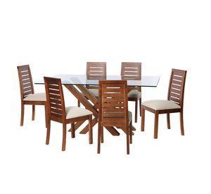 Juego De Comedor Merida 6 Sillas Tenerife Lino Blanco